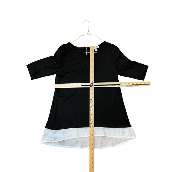 Kenar Top Women's Medium Black Rayon Stretch Round Neck Long Sleeve Back Zip - Picture 5 of 5